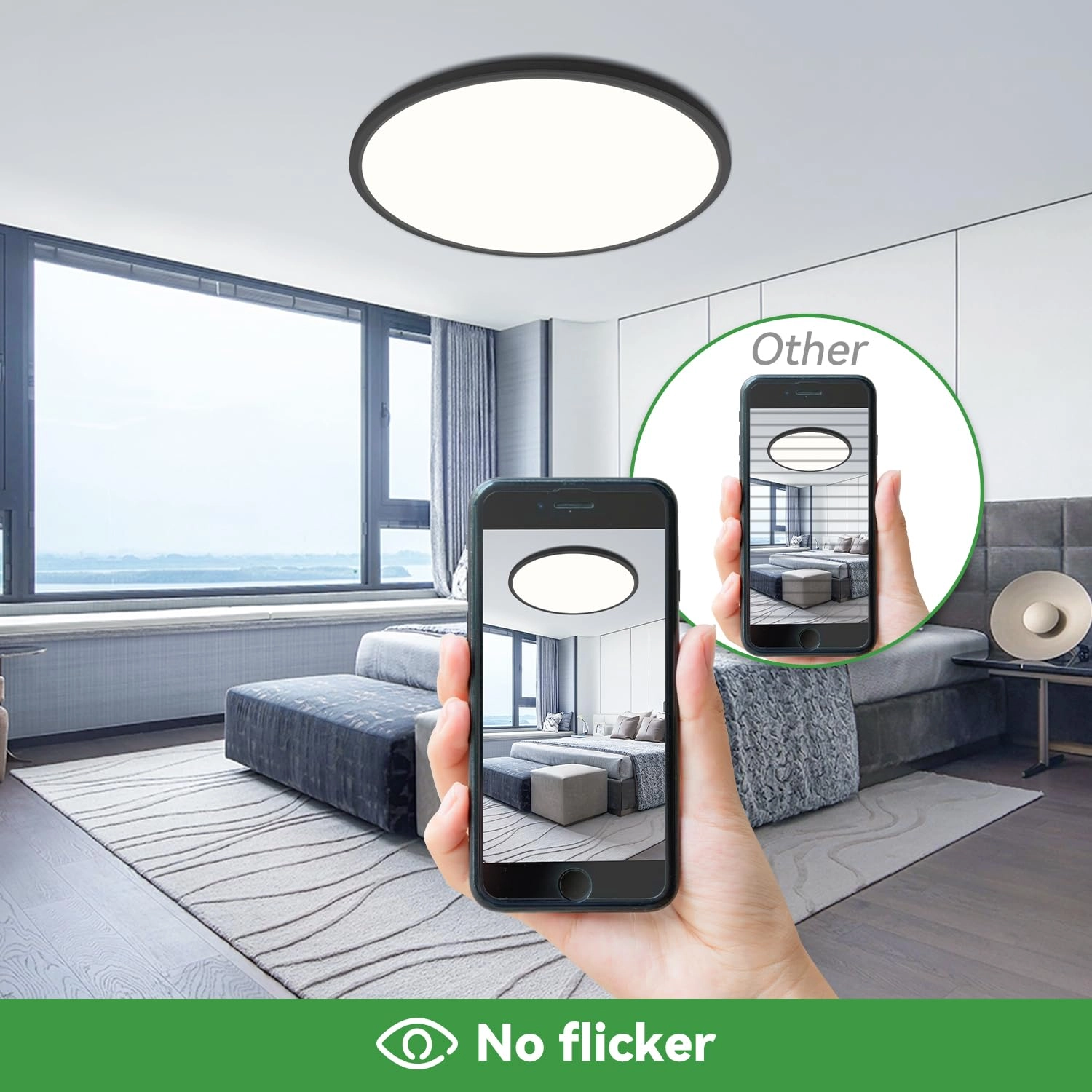 Flush Mount Ceiling Light - 3000/4500/6000K Dimmable