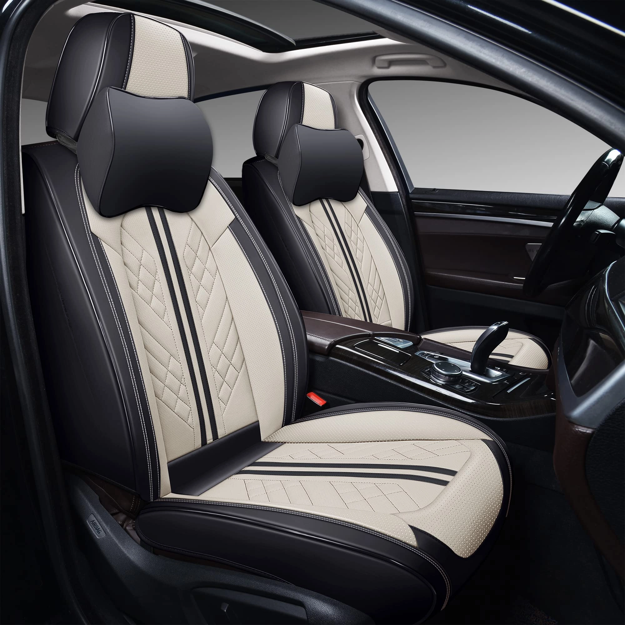 GXT Car Seat Covers - Front Seat 2 Pack White And Black