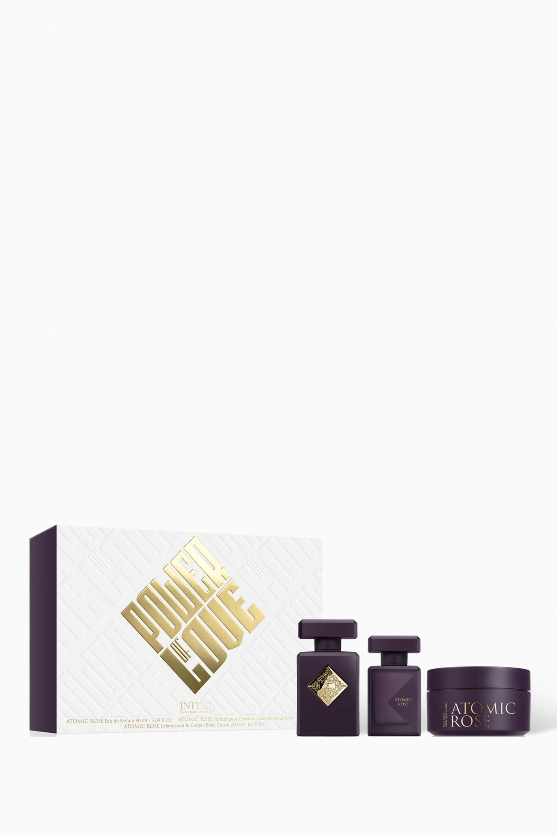 INITIO Atomic Rose Eau de Parfum - 90ml + Atomic Rose Hair Mist - 50ml + Atomic Rose Body Cream - 200ml