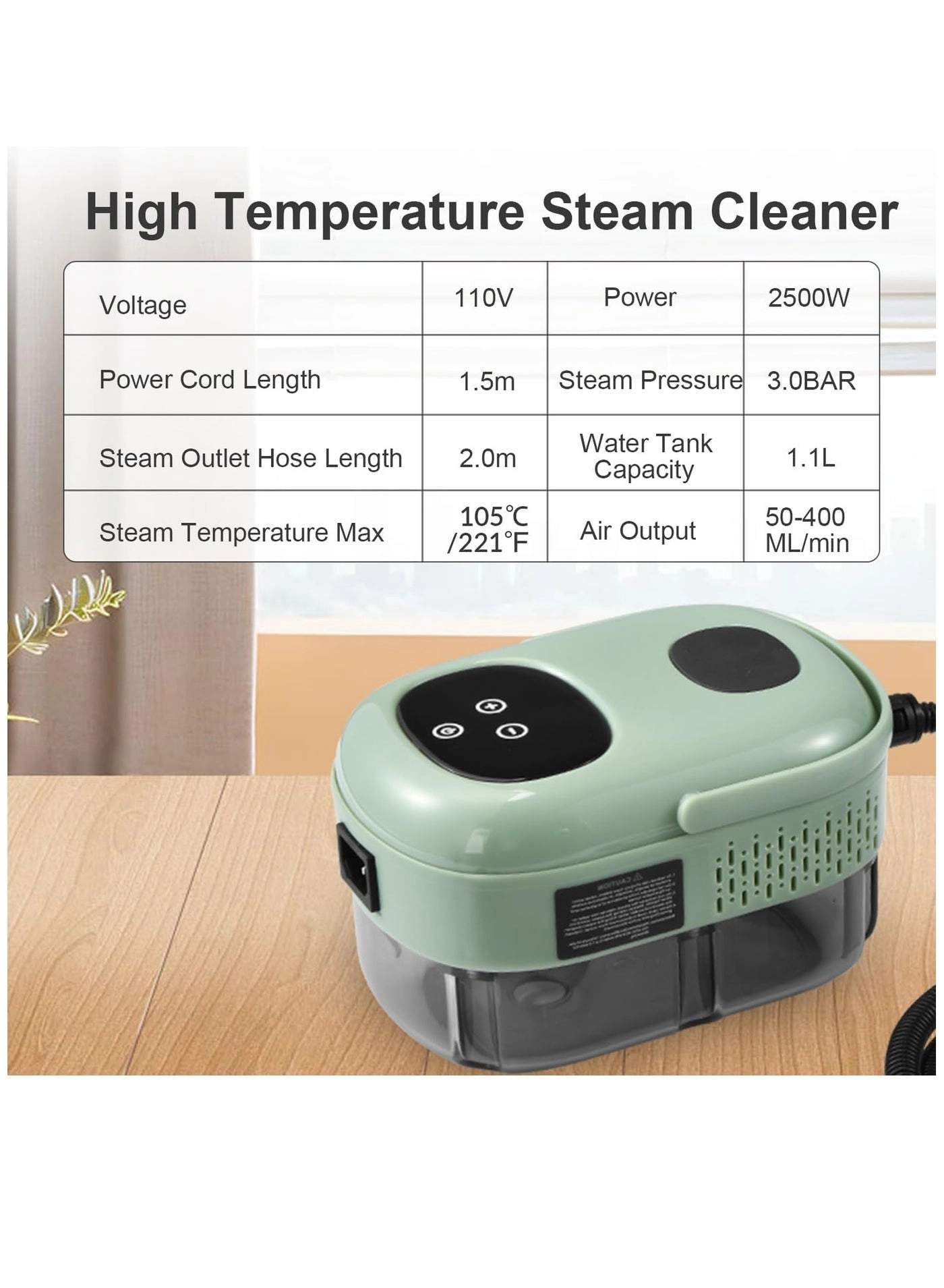 Portable Steam Cleaner - 3.0Bar 1100mm