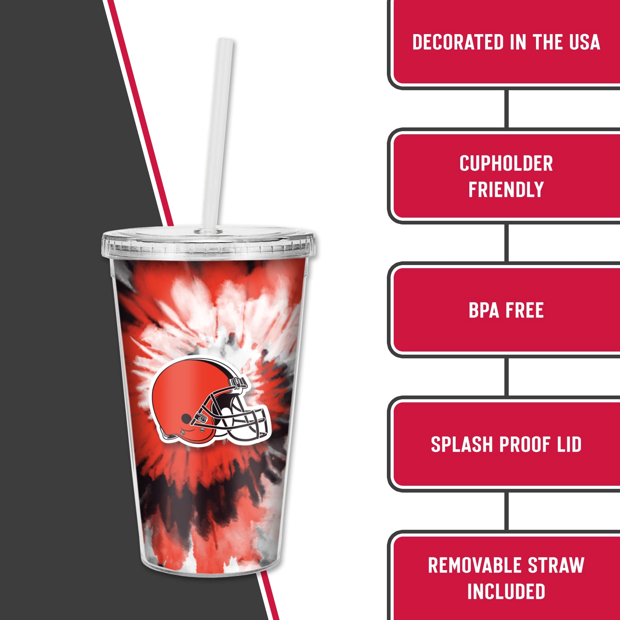 NFL Football Metallic Tie Dye Tumbler - 473ml