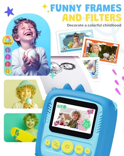 Kids Camera Instant Print - 12MP 1080P 2.4" Screen