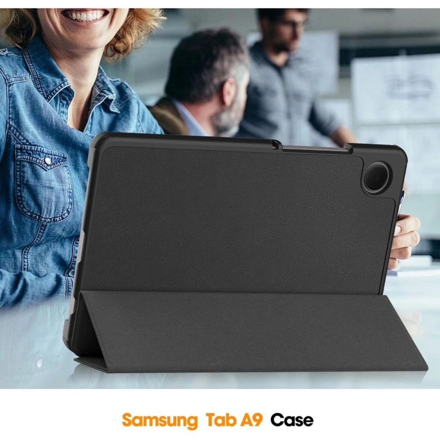 Tri-Fold Book Case with Stand for Samsung Galaxy Tab A9