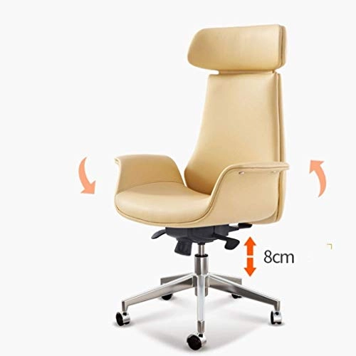 Desk Chair - PU Leather Brown High Back
