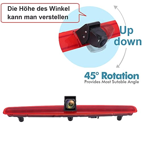 Rear View Mirror Monitor - 4.3 Inch Wired + Brake Light Camera - 1280 x 720 Night vision