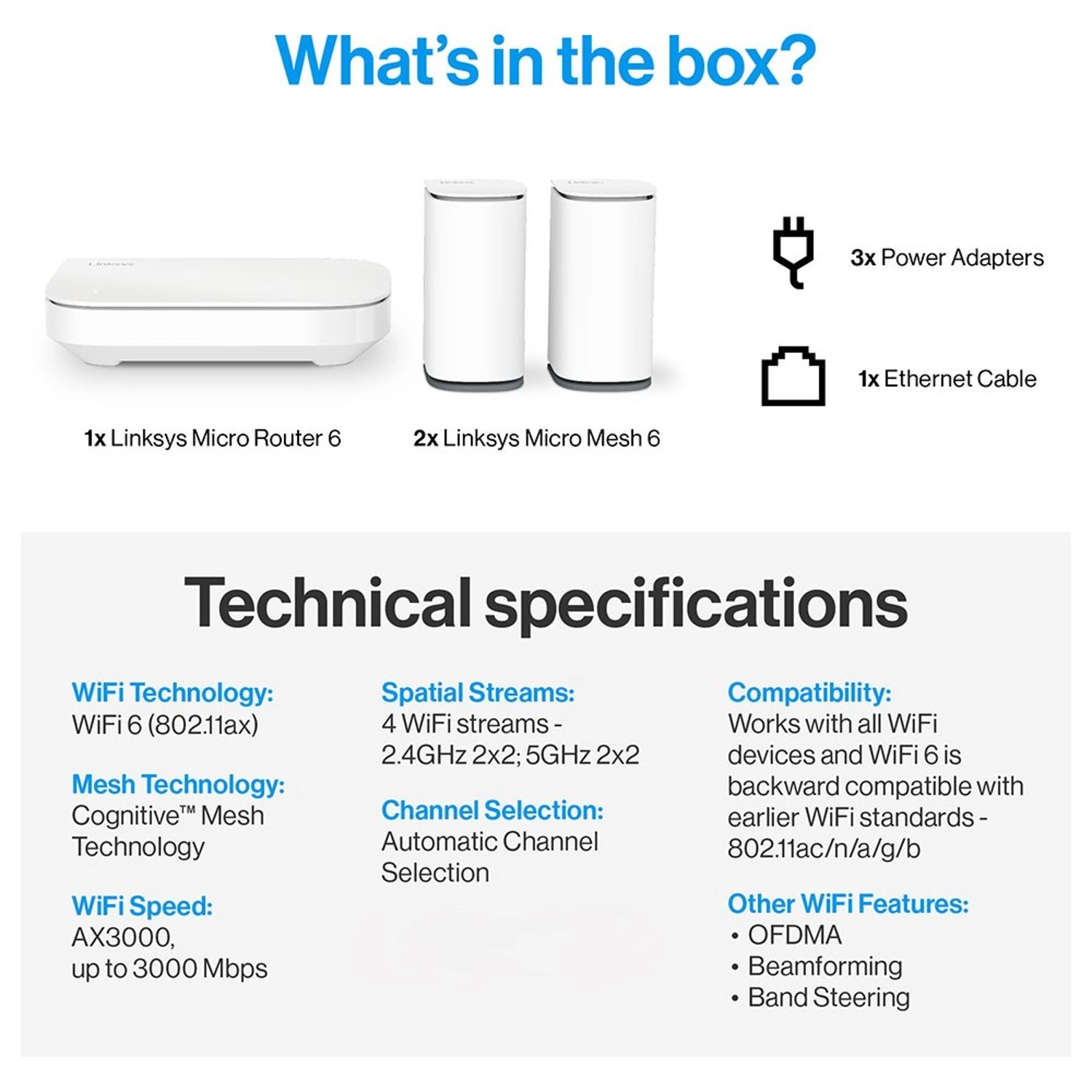 Velop Micro 6 - 802.11ax 3 piece(s)
