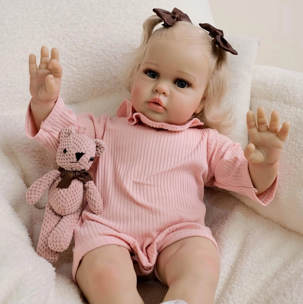 Reborn Baby Doll - 24 Inch Soft Cloth Body Blonde Hair Ages 3+