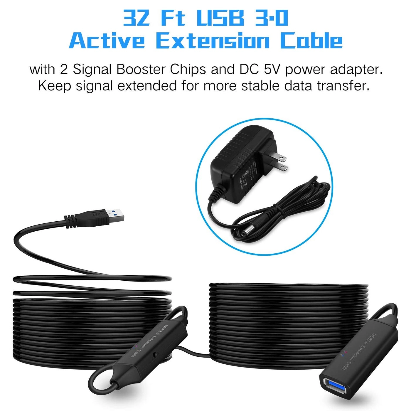 USB 3.0 Active Extension Cable Male to Female 9.75m
