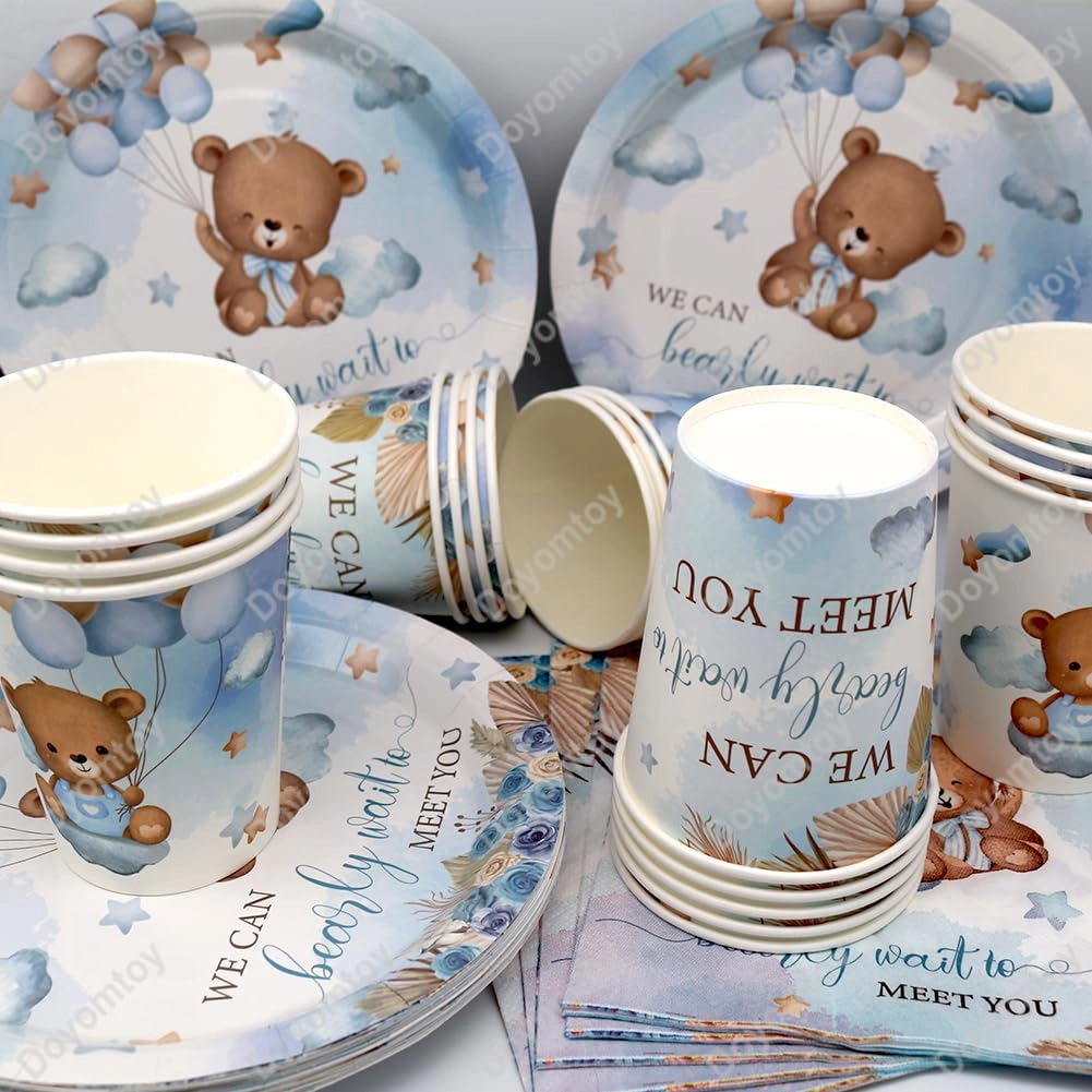 Teddy Bear Birthday Party Tableware - 61-piece