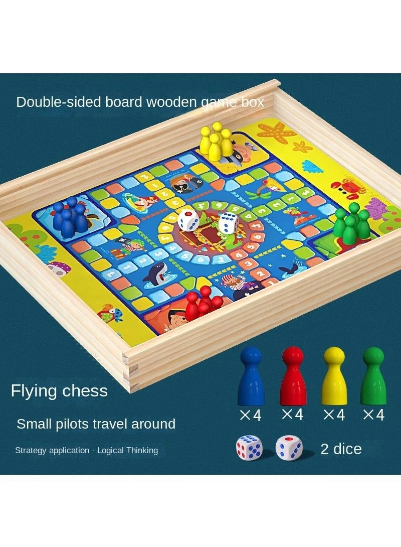Multi Functional Wooden Children's Table Game Toy - Natural wood Eco-Friendly