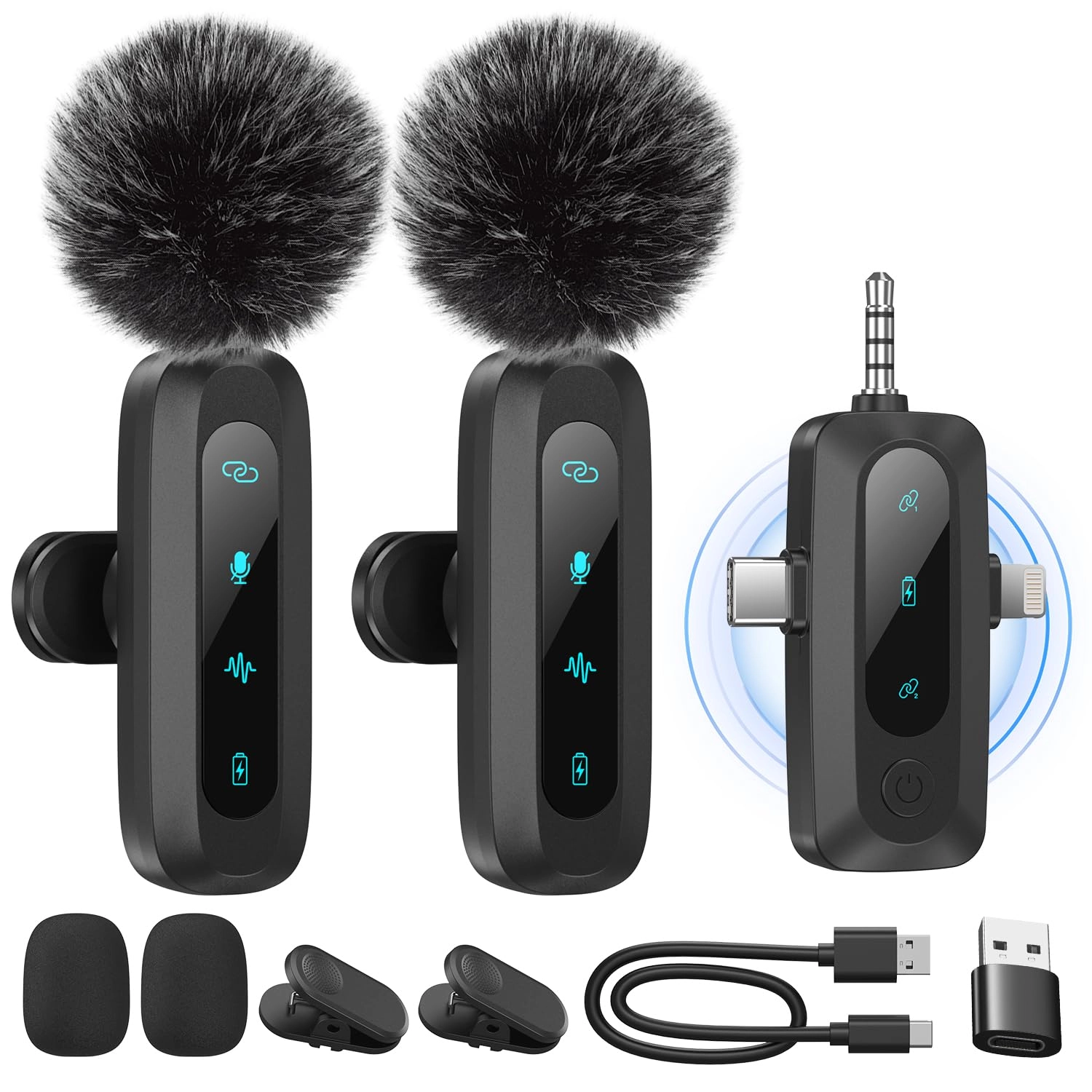 WARM BOX Wireless Lavalier Microphone - 2-Pack