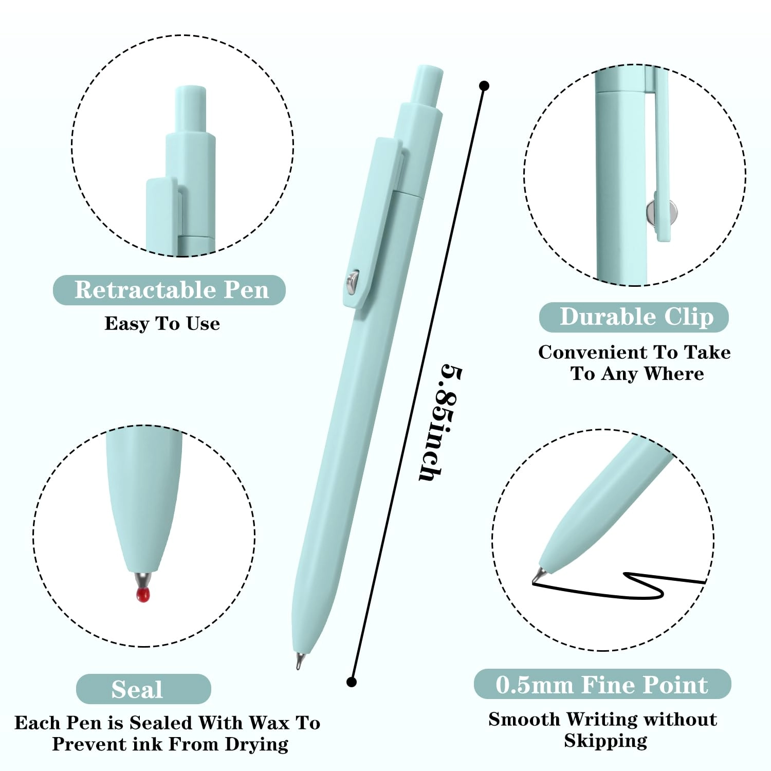 Aesthetic Pens - 8 Pcs 0.5mm