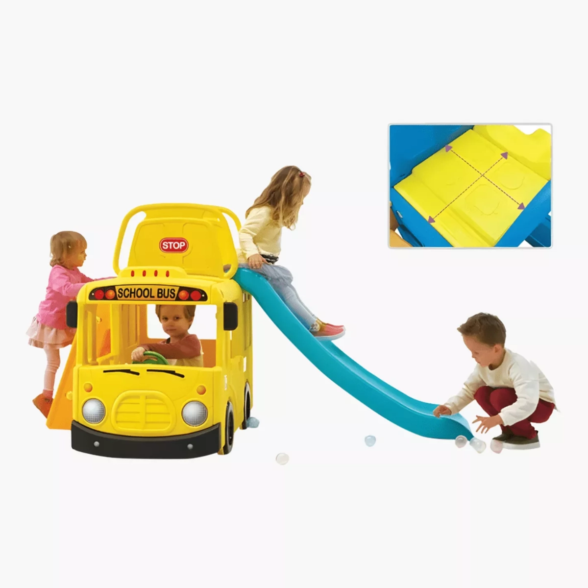 3-in-1 Little School Bus Slide Play Set - Yellow 2+