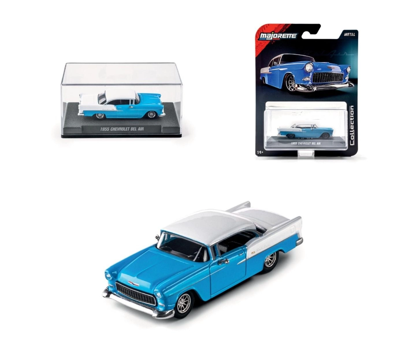 Majorette 1955 Chevrolet Bel Air - 1:64 metal chassis