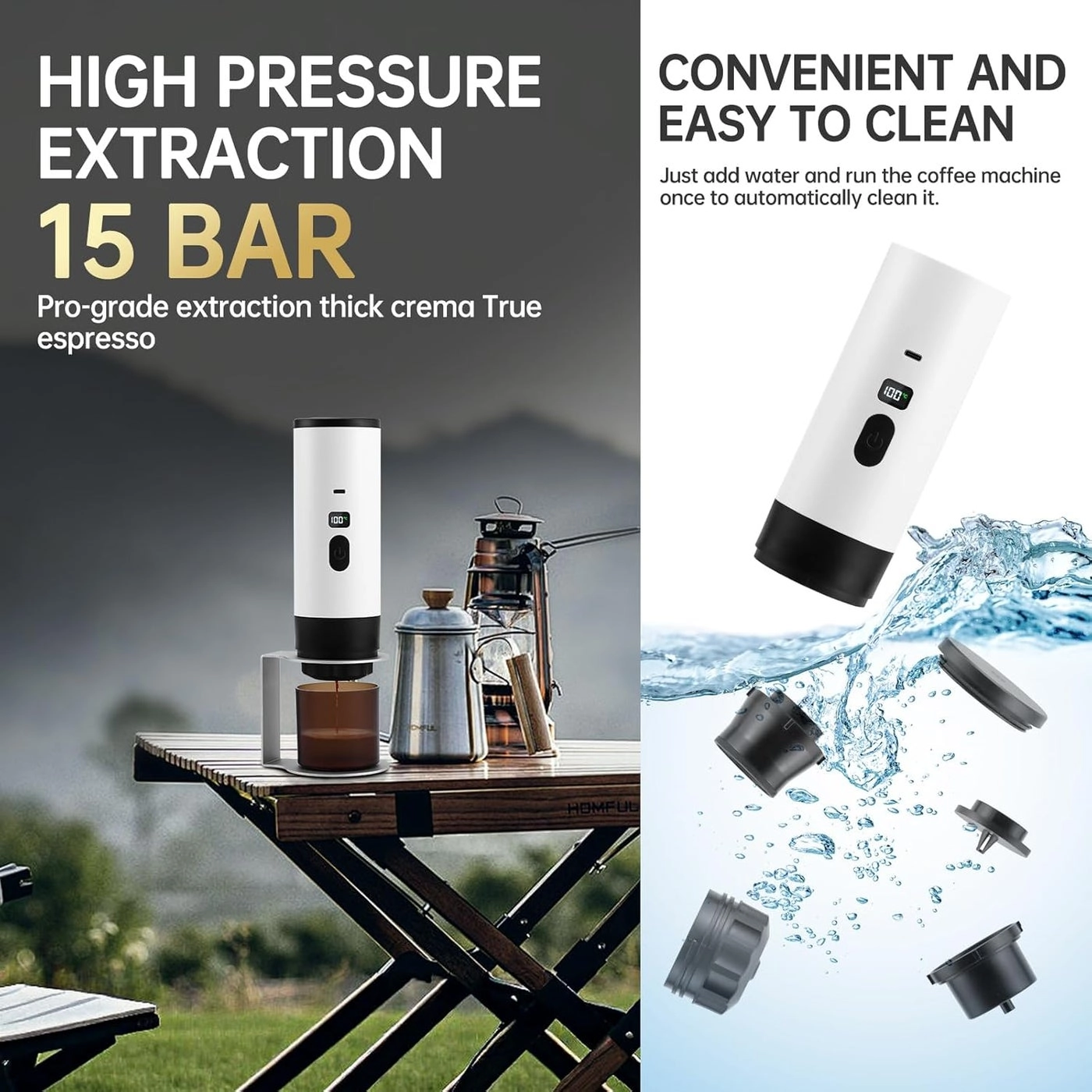 Mini Coffee Maker - 3-in-1 USB Rechargeable 12V Car Adapter