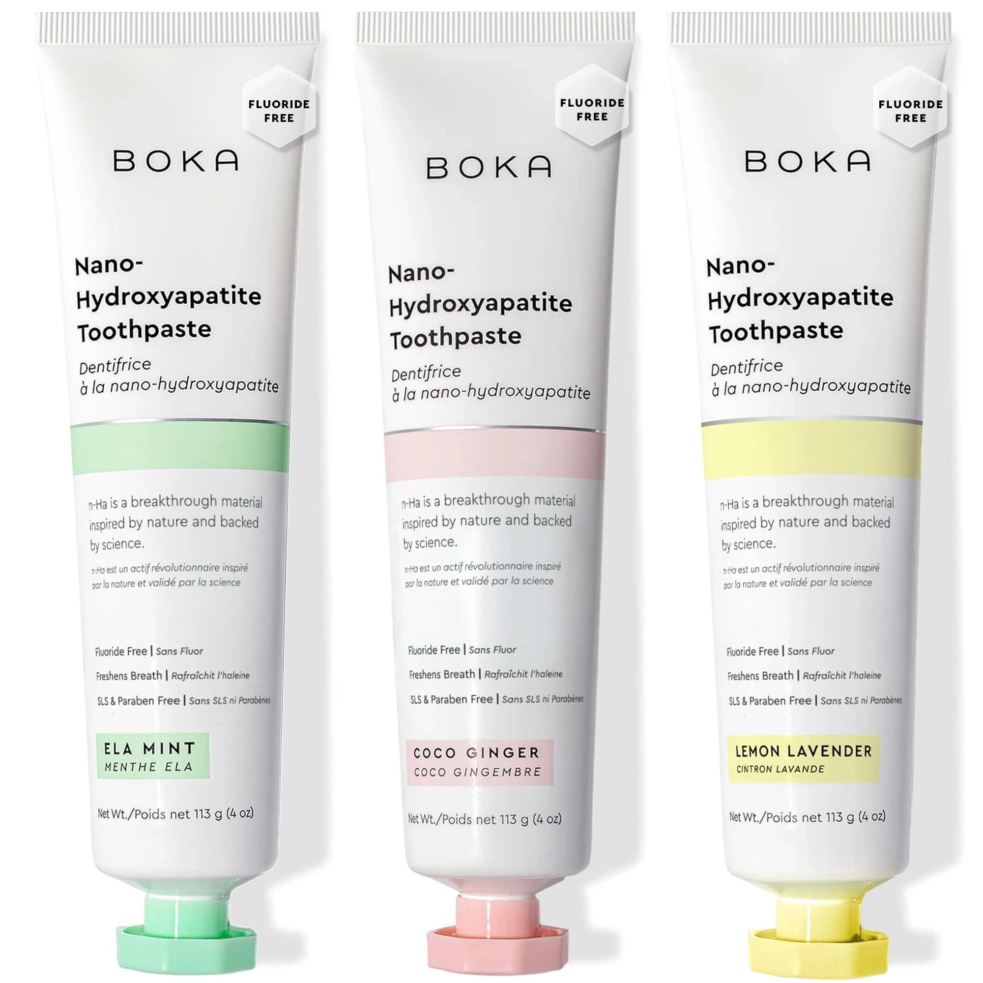 BOKA Nano Hydroxyapatite Ela Mint, Coco Ginger, Lemon Lavender Toothpaste Adult 339 g