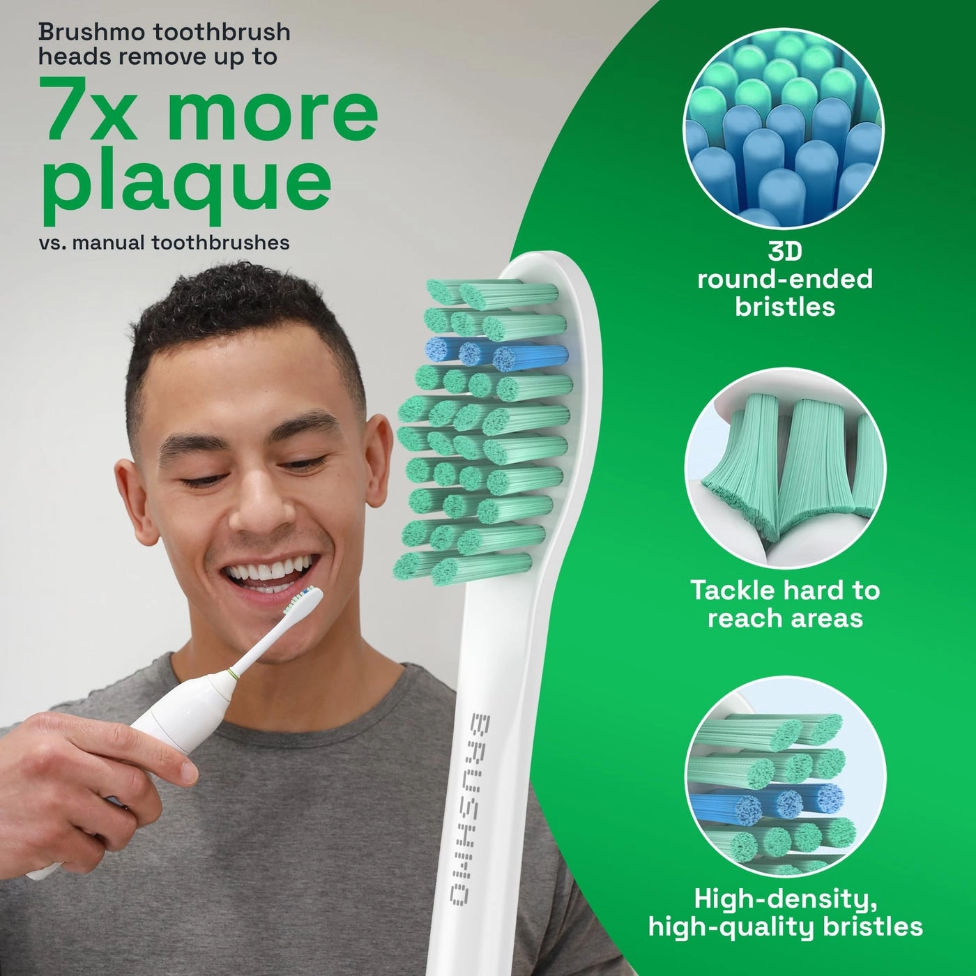 e-Series Total Clean Replacement Toothbrush Heads - 6 Standard Heads Medium Firm Compatible with Philips Sonicare