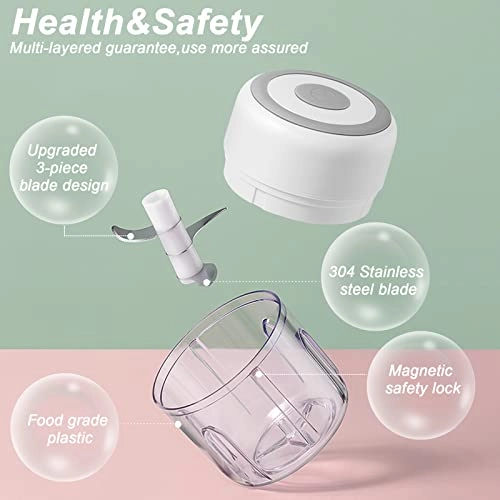 Garlic Chopper - 250 Milliliters USB Rechargeable