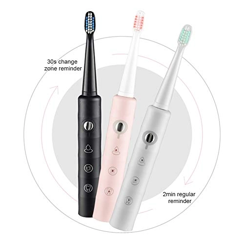 Sonic Toothbrush - 4 Brush Heads 3 Modes Black