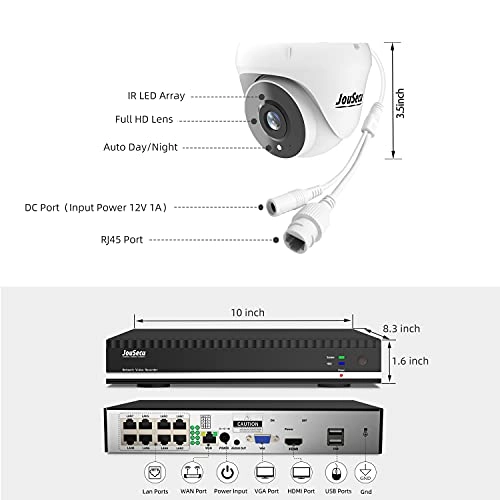 3MP POE IP Camera - 4pcs + 8CH 3MP PoE NVR - 1TB
