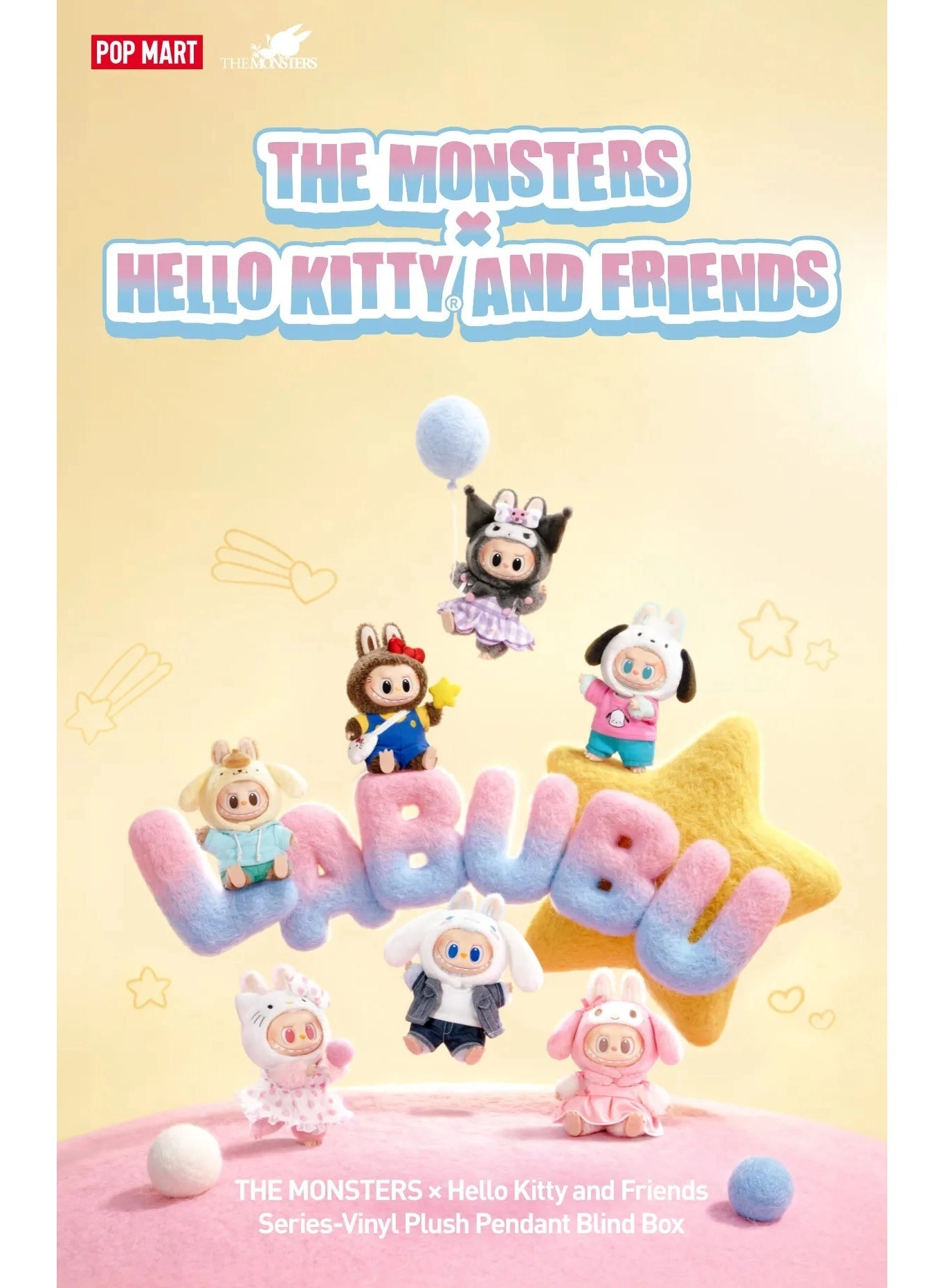 Labubu - THE MONSTERS × Hello Kitty and Friends Series - Vinyl Plush Pendant Blind Box