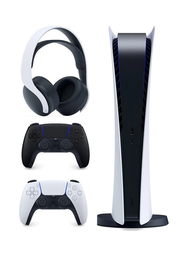 PlayStation 5 Digital Edition + DualSense Wireless Controller + 3D Wireless Gaming Headset