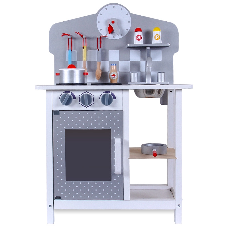 Little Story Wooden Pretend Play Kitchen - 8 pcs (4092083-LS_KPS_GY)