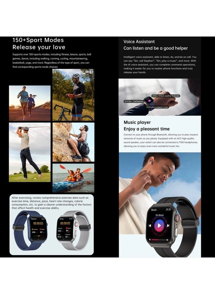 Glucose Monitoring Smart Watch - ECG Bluetooth Call SpO2
