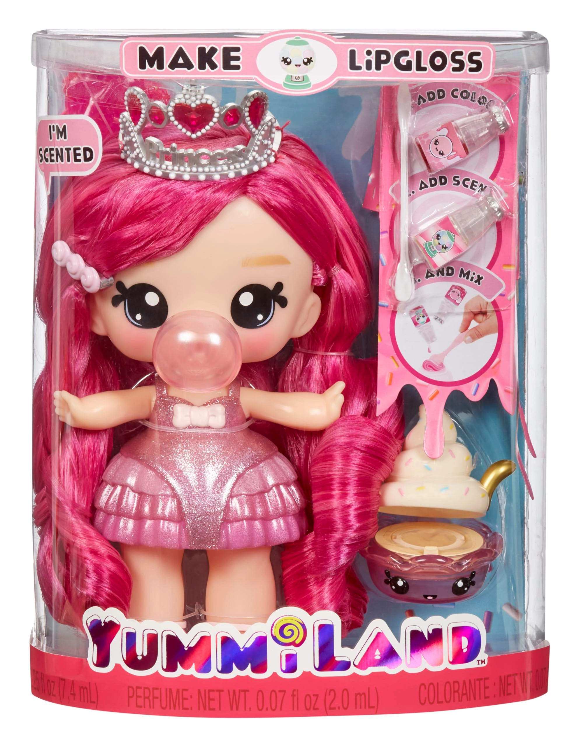 MGA Entertainment Doll - 25 cm Scented + Num Nom Pet - DIY Lip Gloss Ages 4+