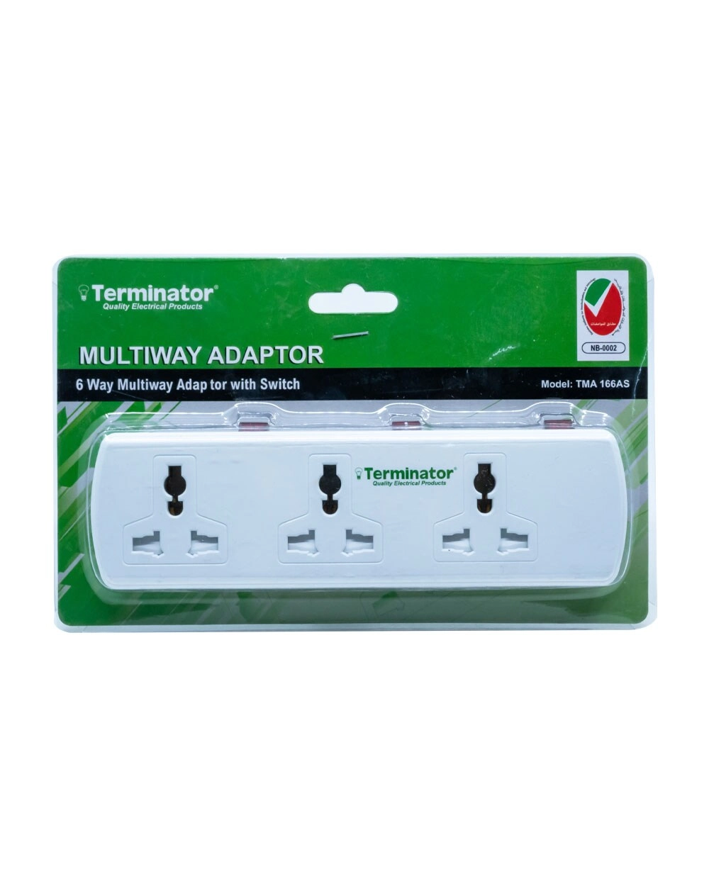Terminator 6 Way Universal Multiway Adapter - 3 Switches
