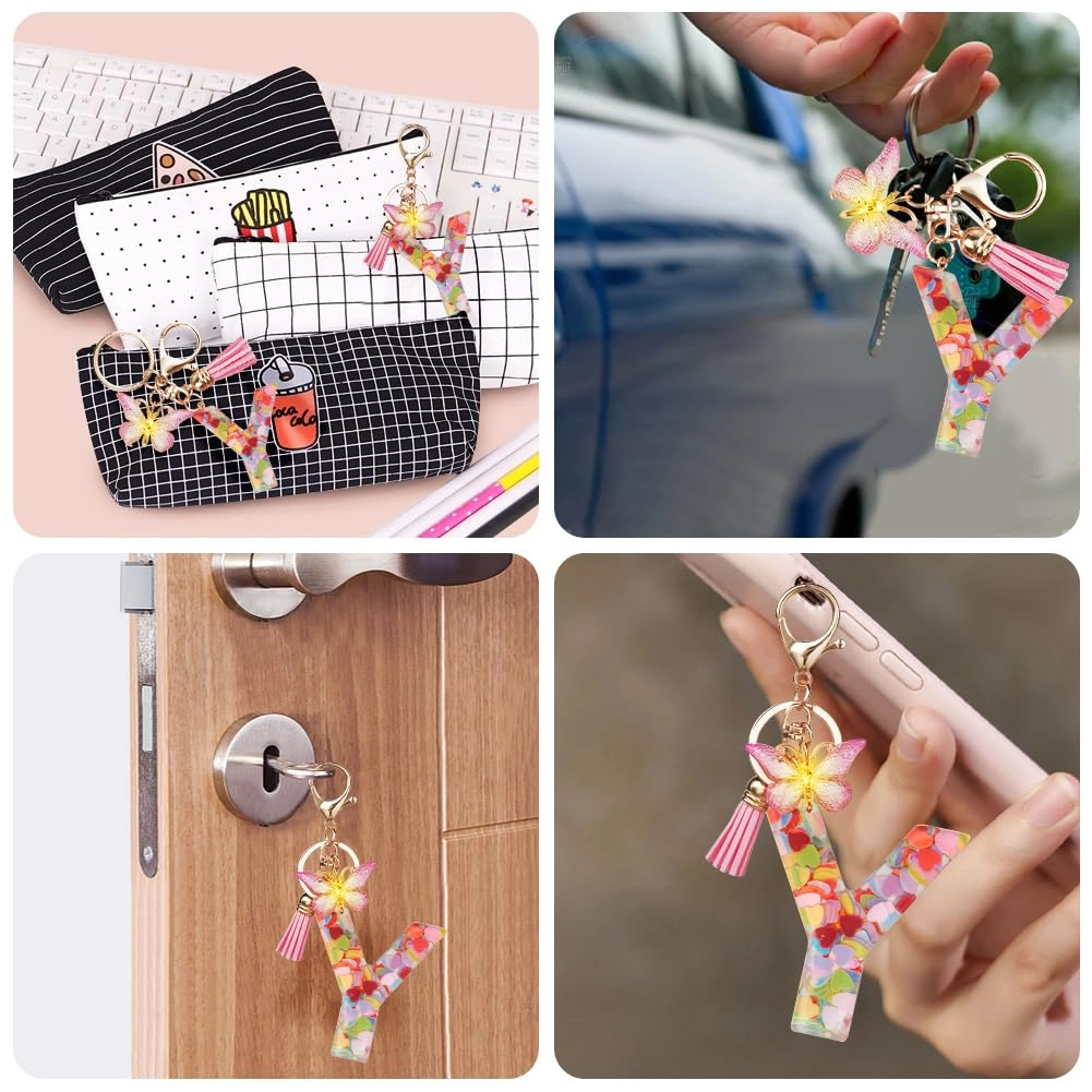 Initial Letter Keychain - Butterfly