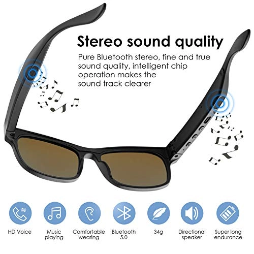 Smart Audio Sunglasses - Bluetooth 5.0 60H Dual Battery