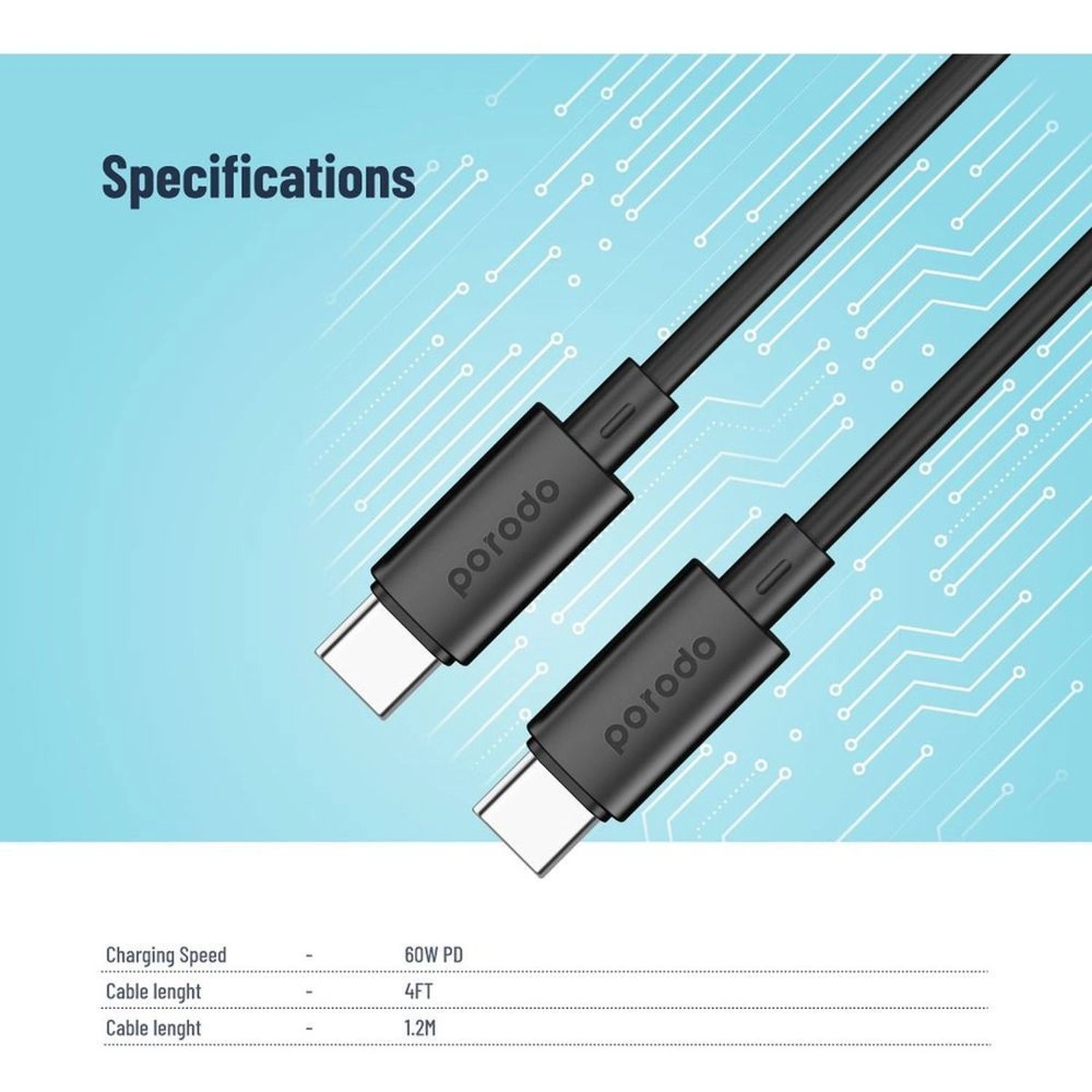 USB-C to USB-C Cable USB-C to USB-C 1.2m