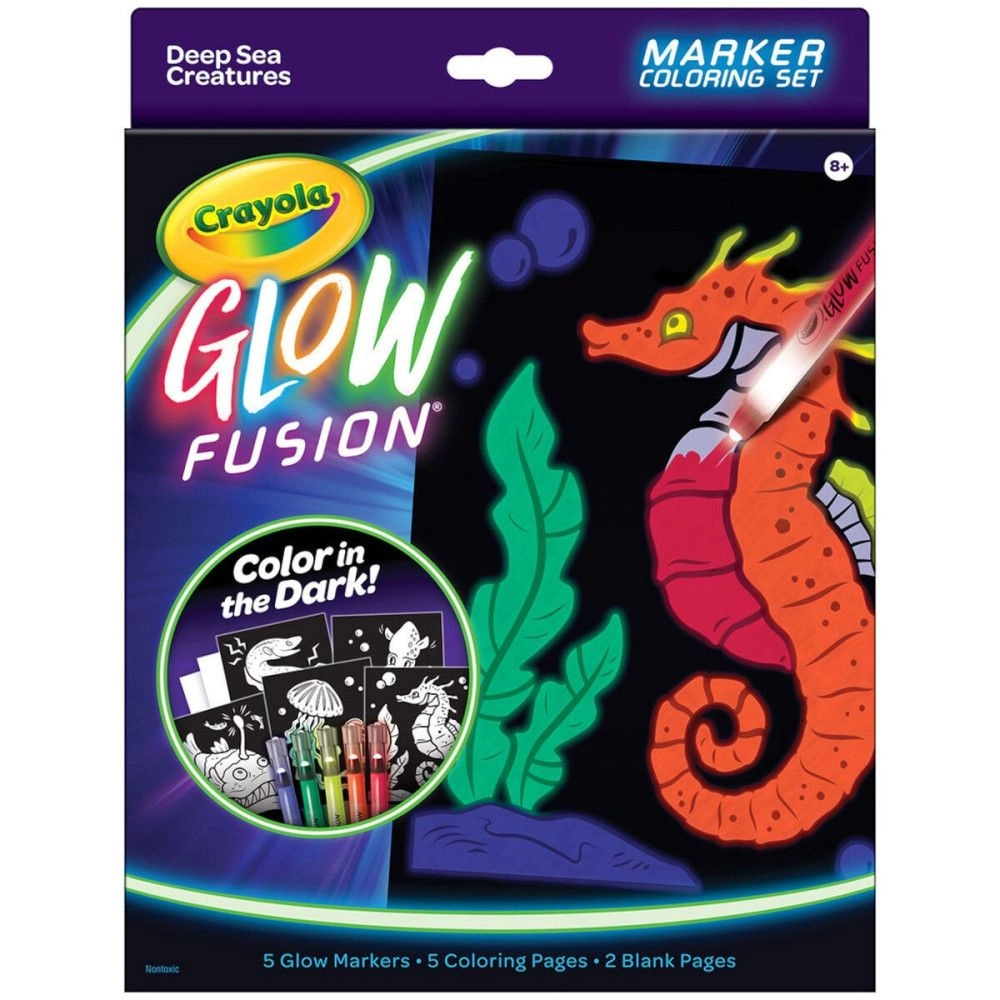 Crayola Deep Sea Creatures Glow Fusion - 5 Glow Markers (Red, Orange, Yellow, Green & Blue)