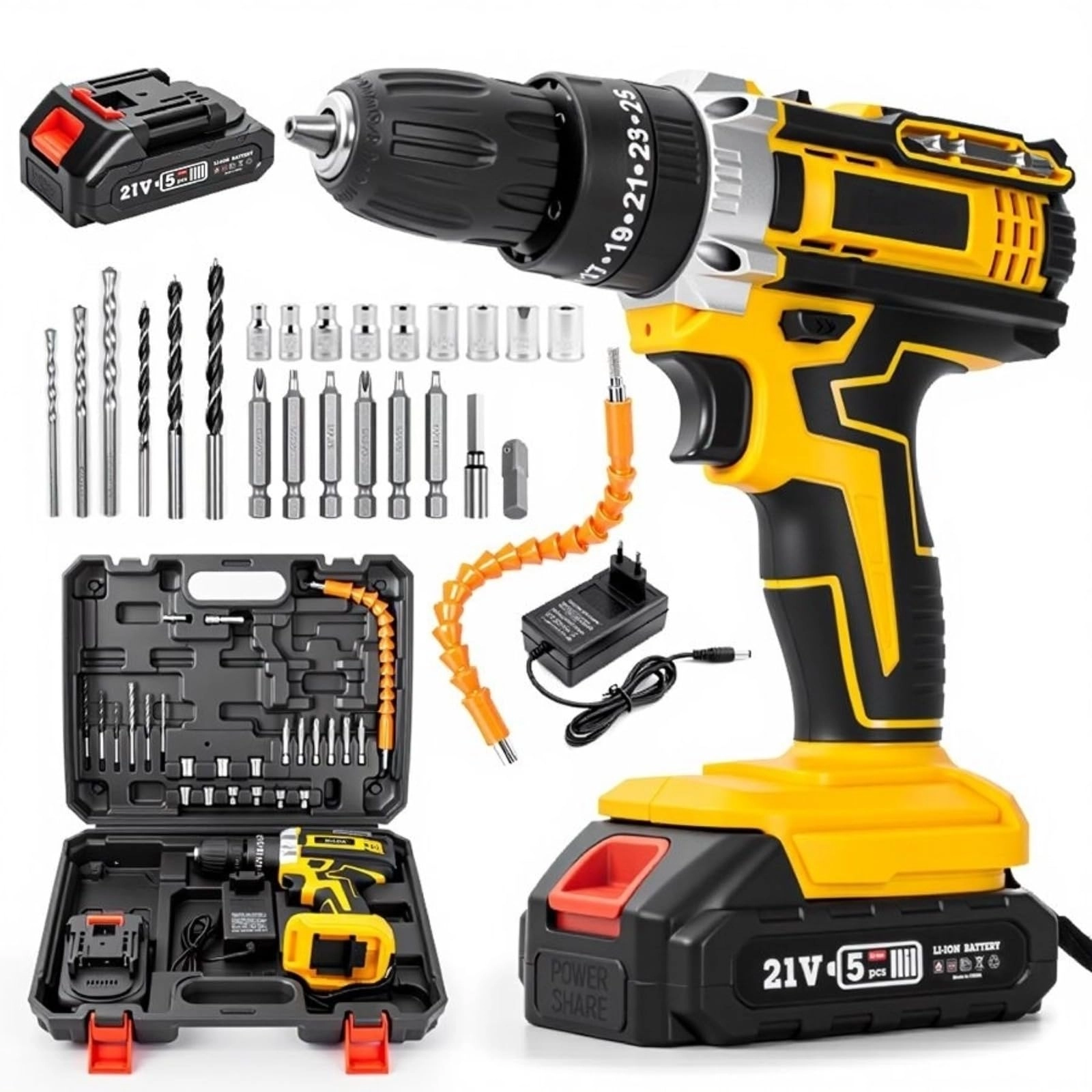 Cordless Drill Driver - 7500mAh 21V Kits