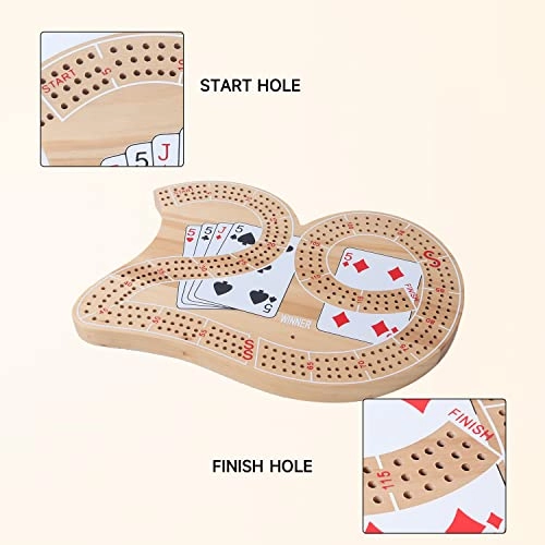 29 Cribbage Board - Wooden 3-Track with Pegs