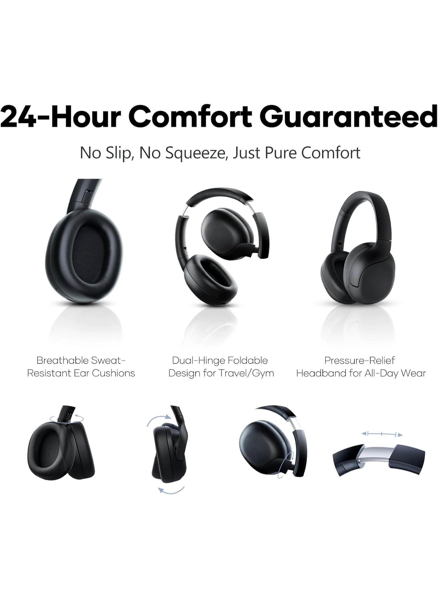 Active Noise Cancelling Headphones Wireless Headphone