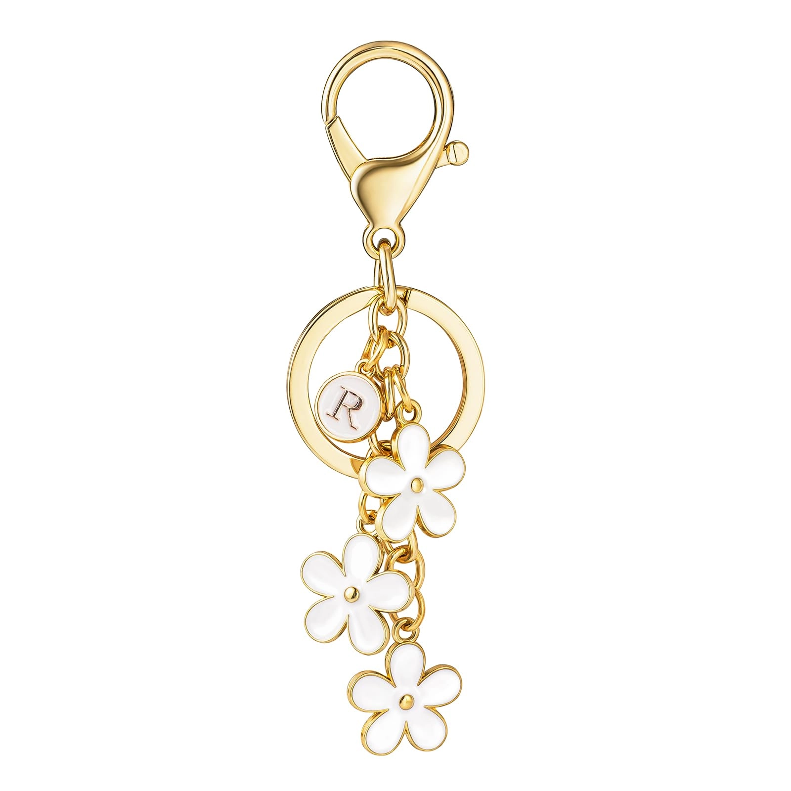 Initial Keychain - Floral