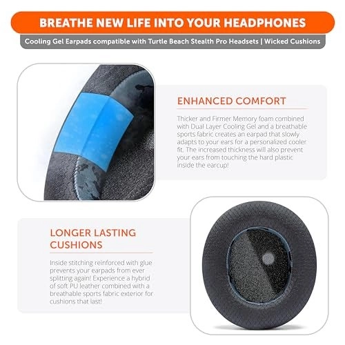 Earpads for Turtle Beach Stealth Pro - Cooling Gel