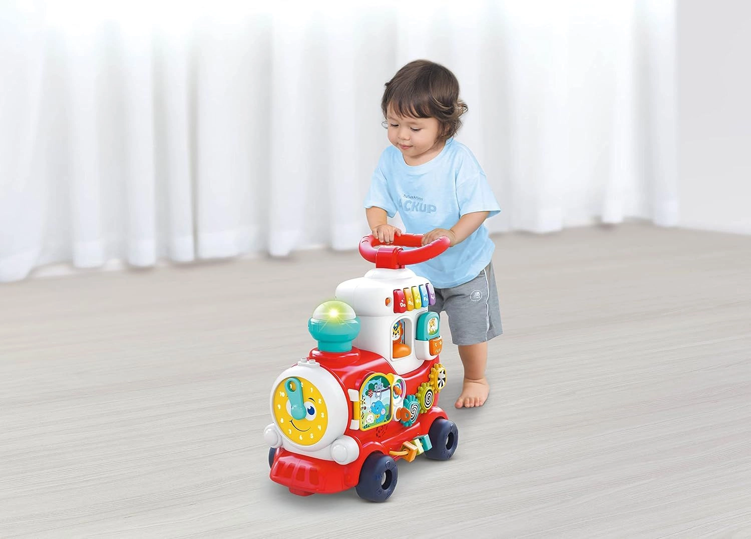 Push Walker And Ride On Learning Train - 12 months+ Multi Colour