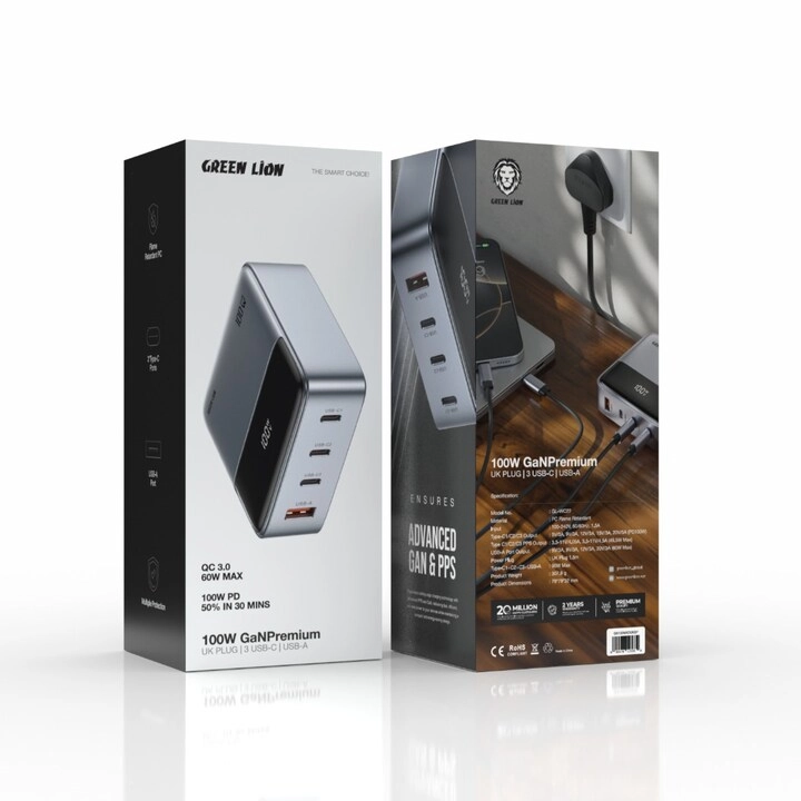 GaNPremium Plug Adapter - UK 100W