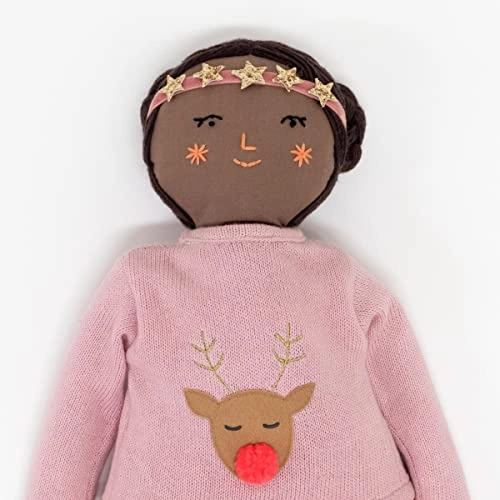 Holly Christmas Jumper Doll - Cotton Multicolored Ages 3+