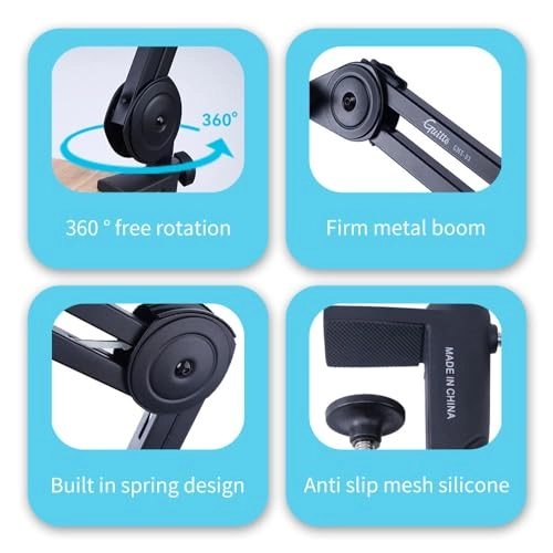 GMS-03 - Desktop Microphone Stand Adjustable Foldable Arm 50+50cm