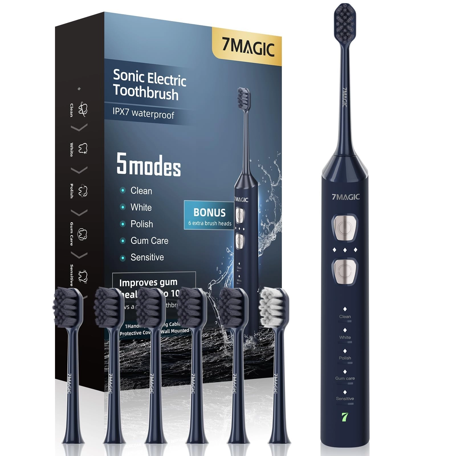 7MAGIC Electric Toothbrush - Sonic 3 Intensity Levels 5 Modes
