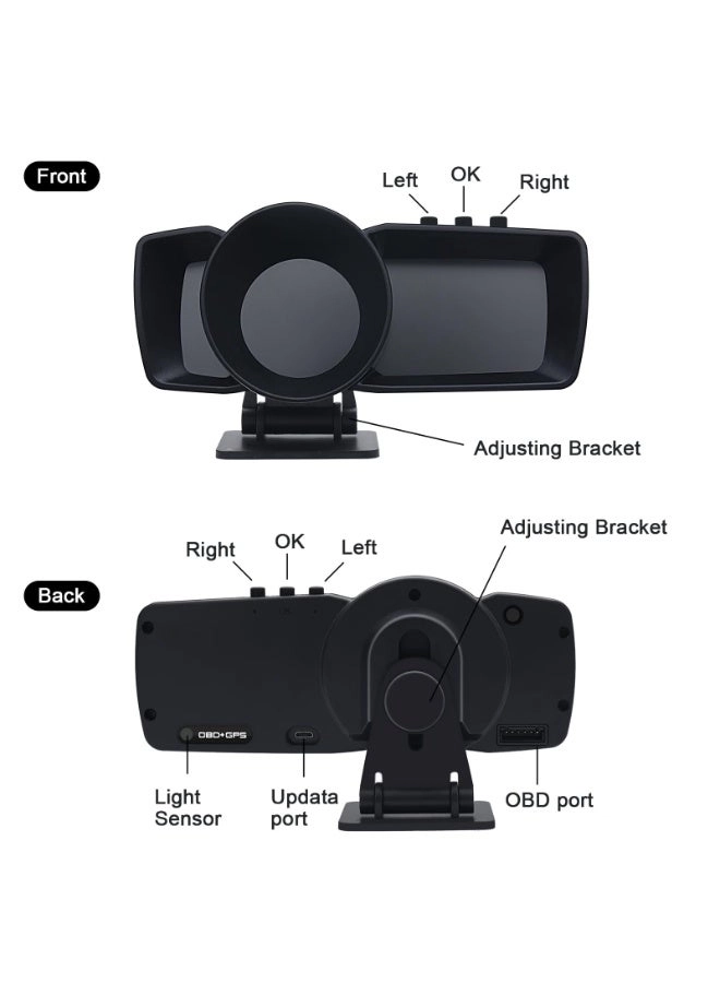 A600 - OBD2+GPS Dual System 3 LCD Screens