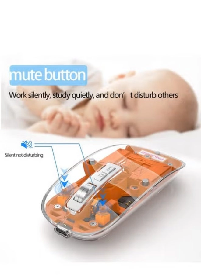 M133 Slim Transparent Dual Mode Wireless Bluetooth Mouse - Wireless