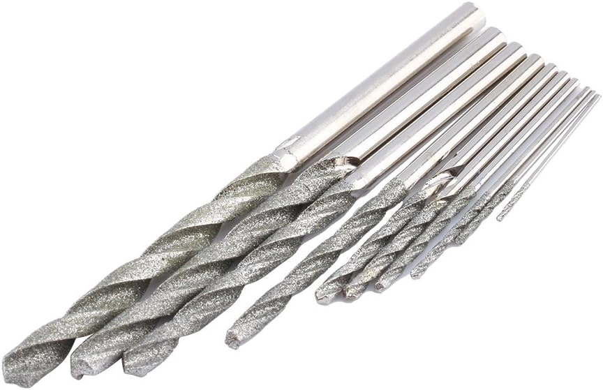 Diamond Tipped Drill Bit Set - Diamond 10Pcs 0.8-4.0mm