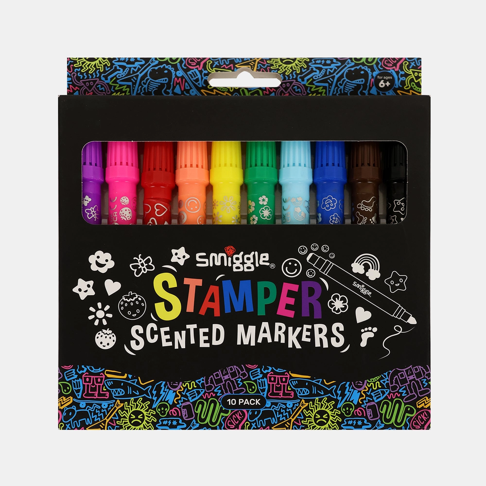 Smiggle Stamper Scented Markers - 10-pack dual-ended