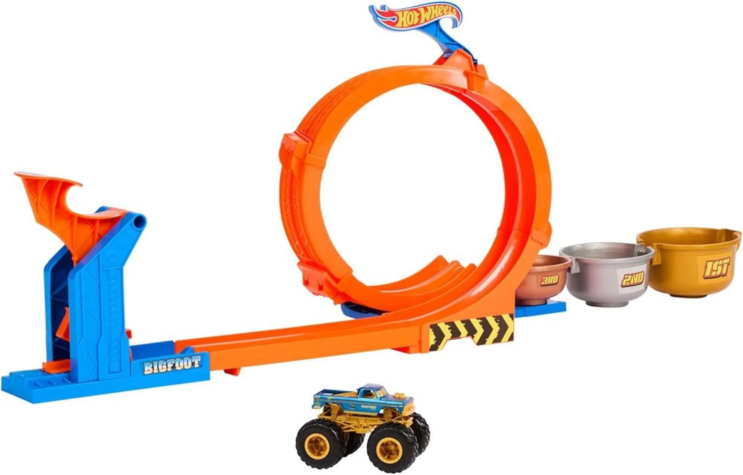 Monster Truck Loop-And-Flip Trophy Challenge Playset - 1:64