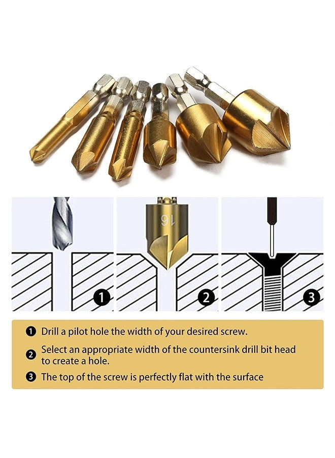 Countersink Drill Bit - HSS 6 Pcs 6mm-19mm